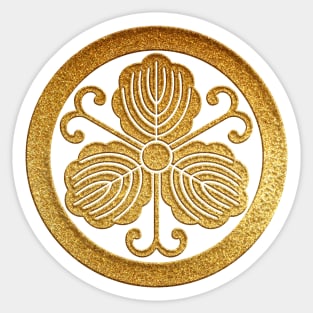 Gold Maruni Tsuru Kashiwa Kamon Sticker